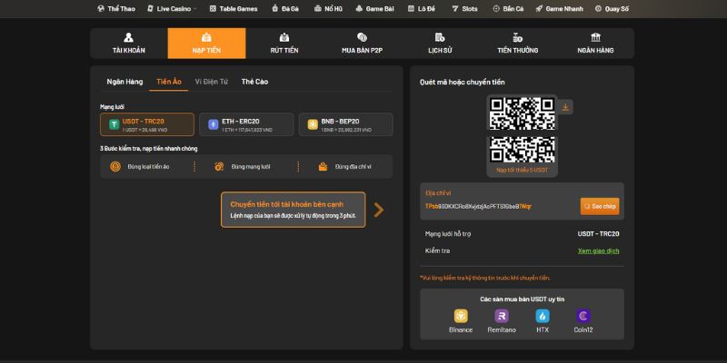 Hướng dẫn vài bước nạp tiền Good88 bằng tiền ảo siêu đơn giản