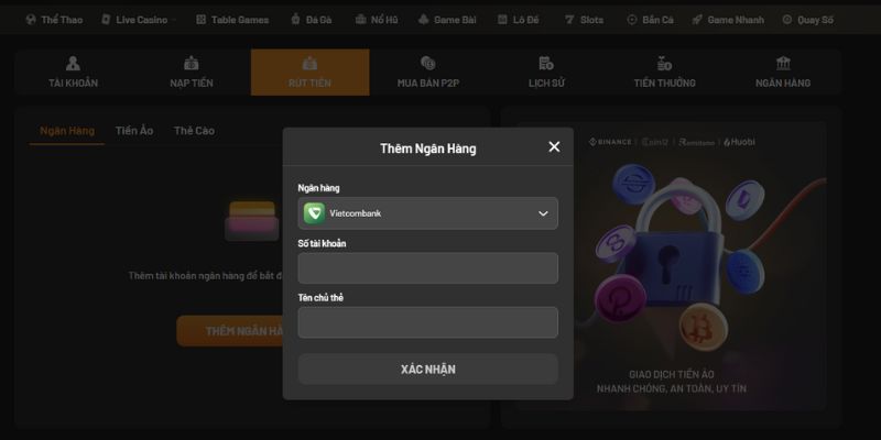 Rút tiền Good88 thông qua ngân hàng với 4 bước siêu đơn giản